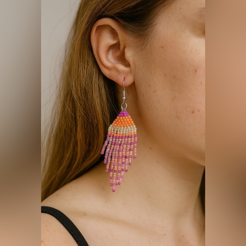 Lilac Dreams Fringe Earrings – 3”